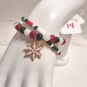 👋 CHRISTMAS STACKING 2 BRACELET SET charm adjustable | Mix And Match 3/$20